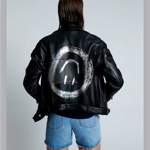📌 Rare NWT One Teaspoon Smiley Leather Jacket